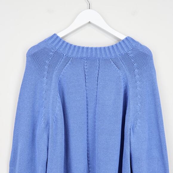 J.Crew Heritage Cotton Relaxed V Neck Sweater Dark Periwinkle Blue Size Large - Picture 6 of 7